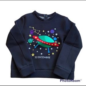 Black sweatshirts with fun space embroidery!